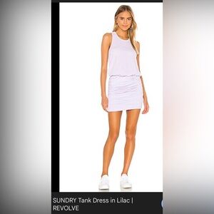 Sundry Lilac Tank Ruched Mini Dress
